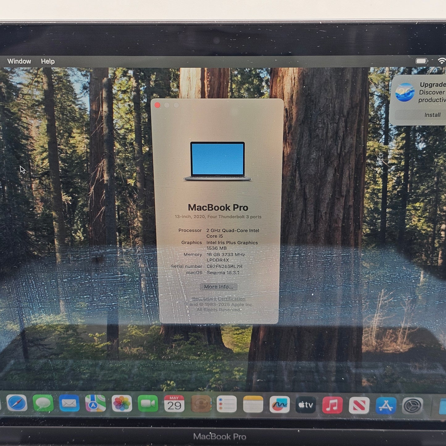 2020 Apple MacBook Pro 13.3" i5 2.0GHz 16GB RAM 512GB SSD Space Gray A2251