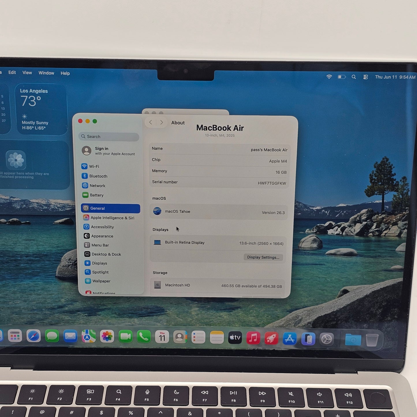 2025 Apple MacBook Air 13" M4 10C GPU 4.5GHz 16GB RAM 512GB SSD A3240