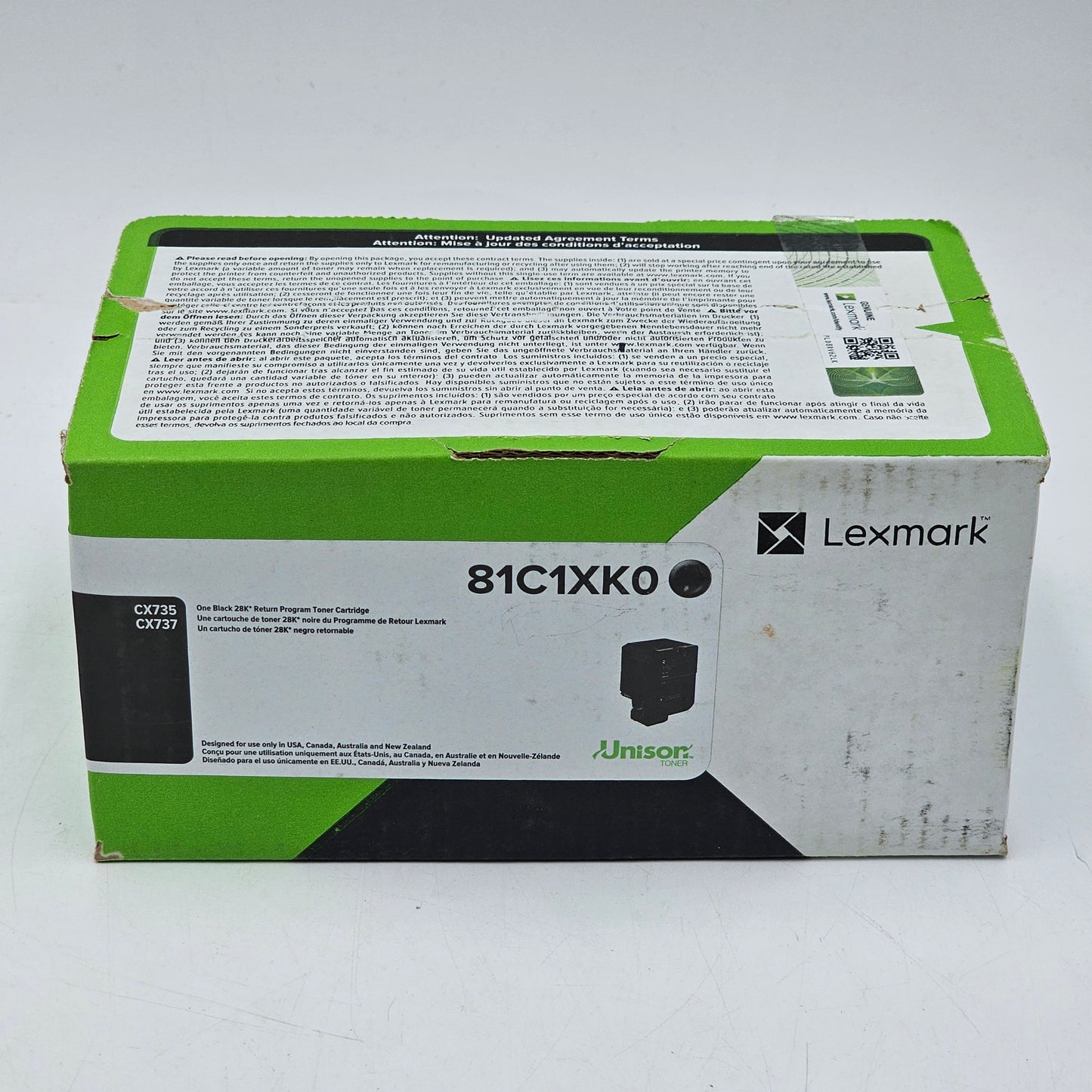 New Lexmark 81C1XK0 Black Toner Cartridge