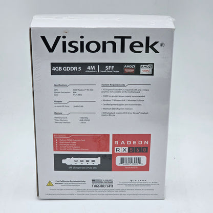 New Visiontek Radeon RX 560 4GB GDDR5 Graphics Card 901278