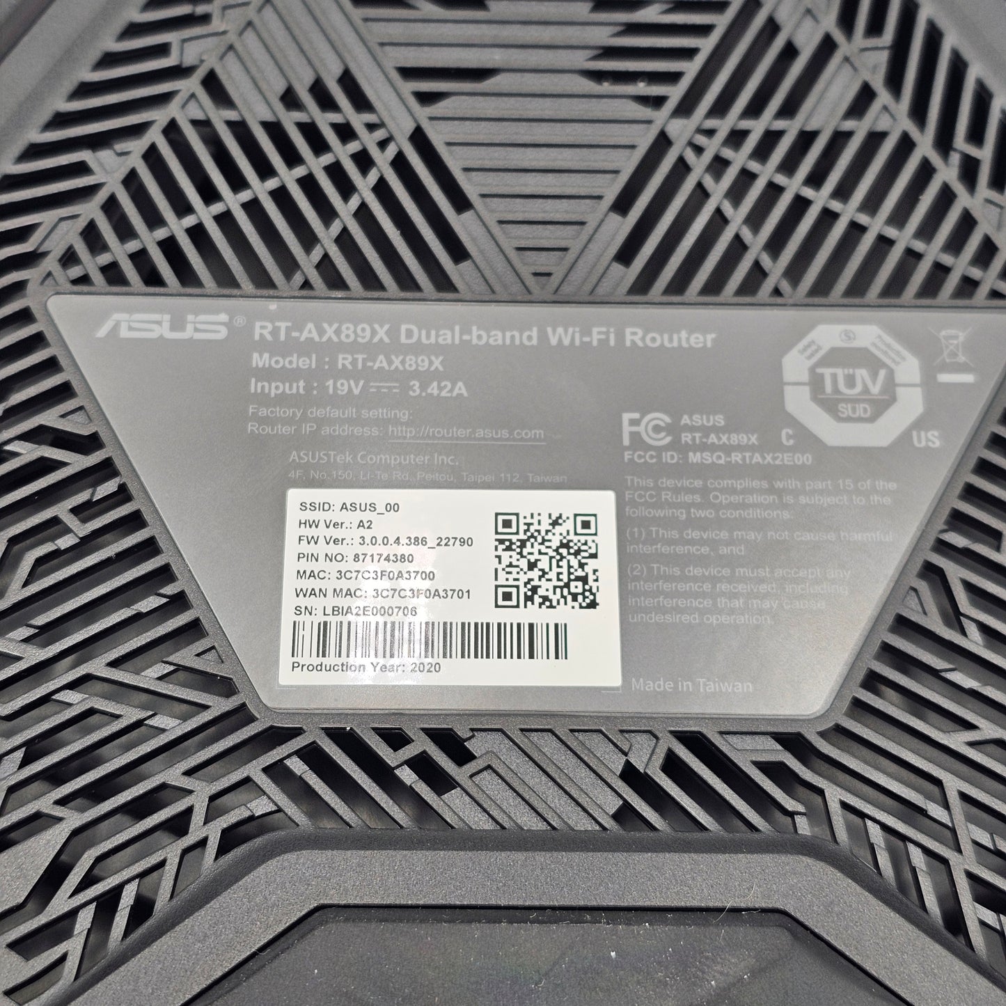 ASUS AX6000 Dual Band WiFi 6 AX89X Dual Band Wi-Fi Router