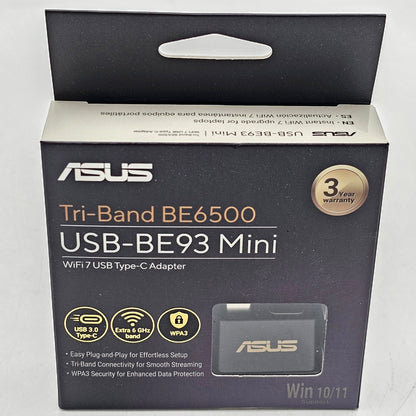 New ASUS Tri-Band WiFi 7 USB Type-C Adapter Mini USB-BE93