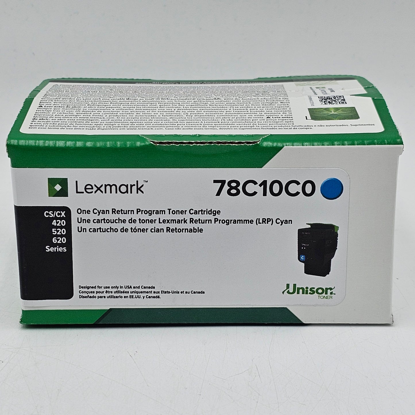 New Lexmark 78C10C0 Cyan Toner Cartridge