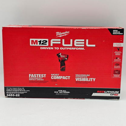 New Milwaukee 3453-22 M12 12V 1/4" Hex Impact Driver