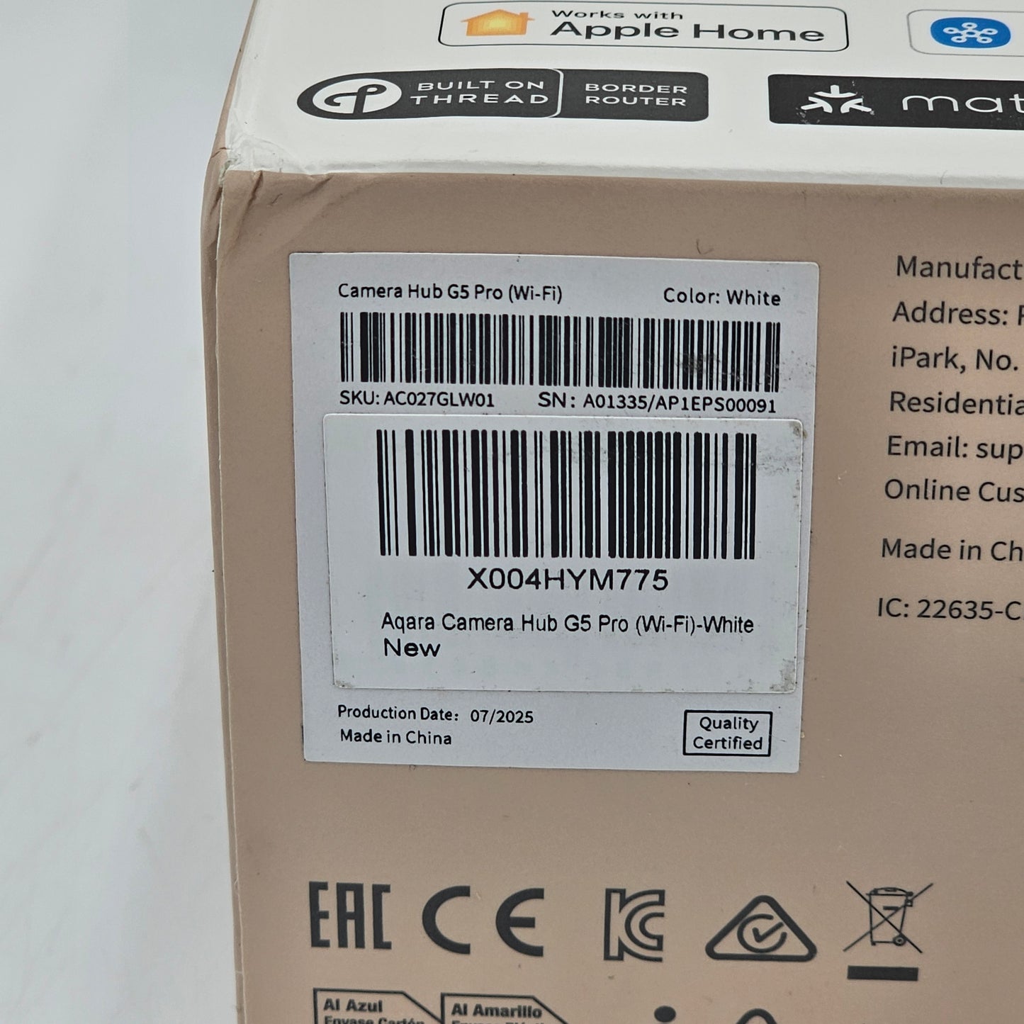New Aqara Camera Hub G5 Pro WiFi White