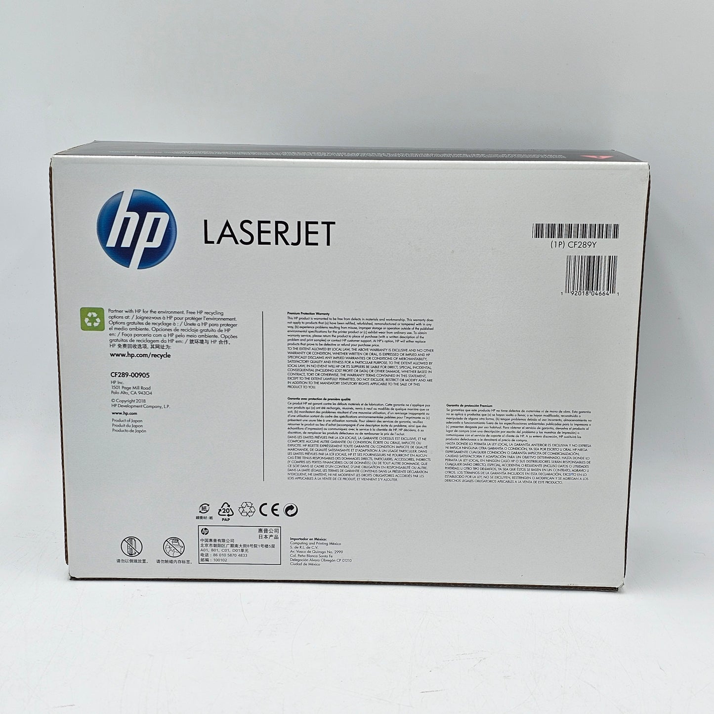 New HP 89Y CF289Y Black Toner Cartridge