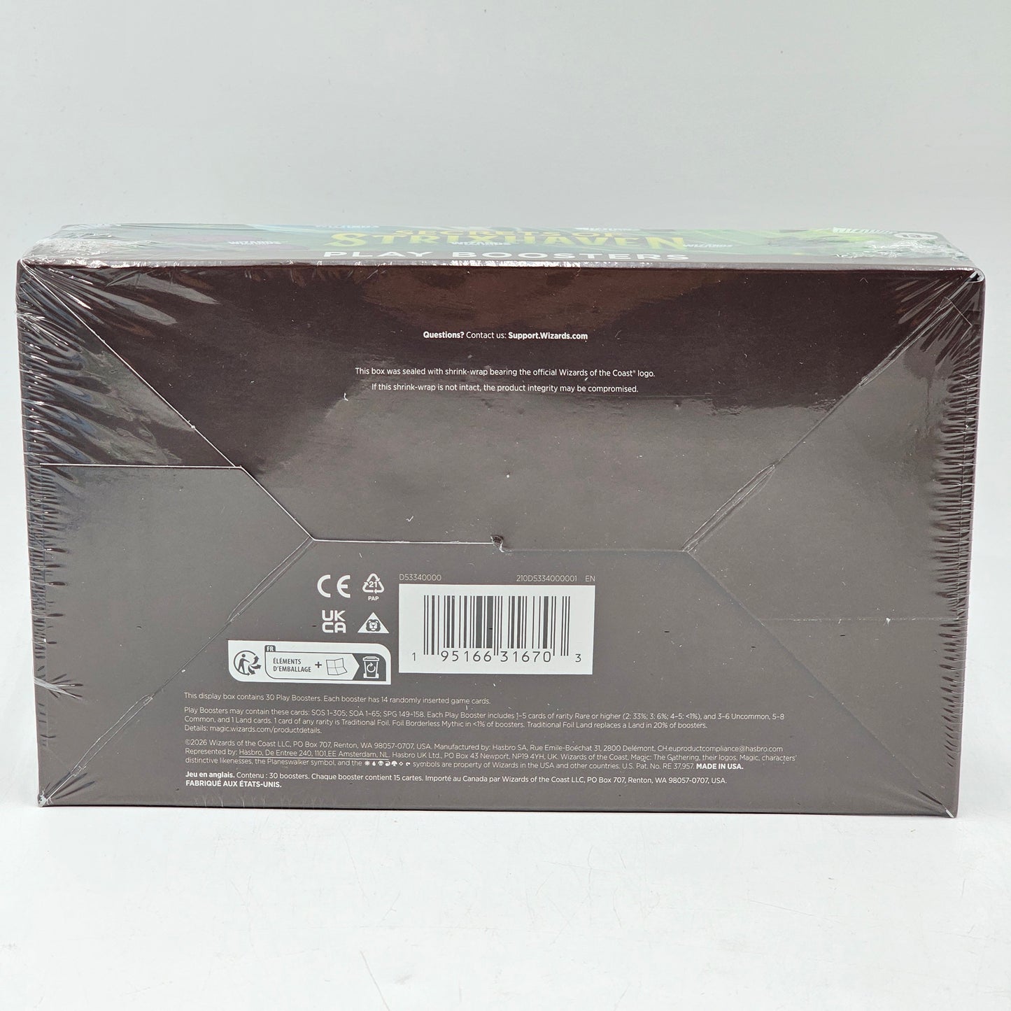 New Magic The Gathering Secrets of Strixhaven Play Booster Box 30 Packs