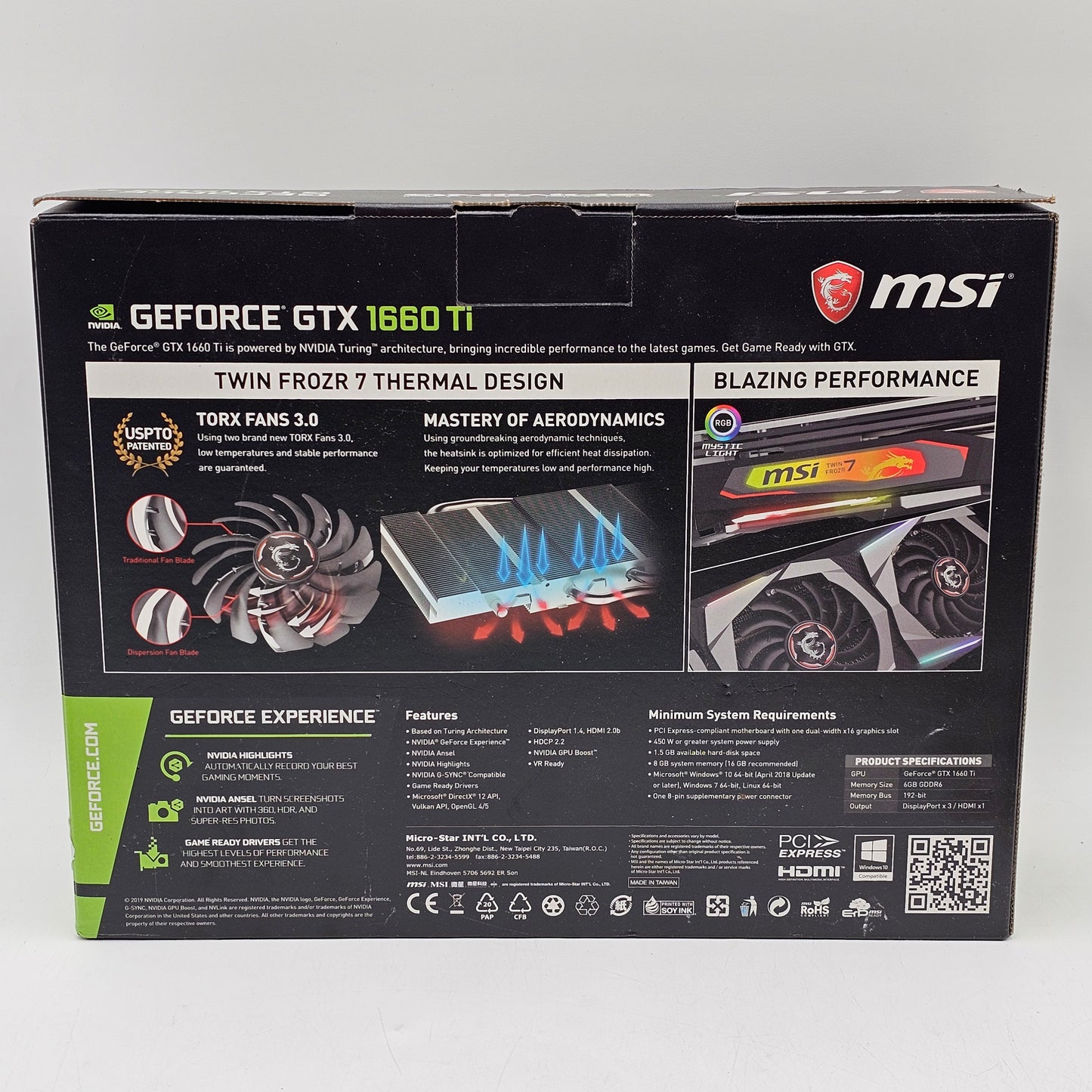 MSI GeForce GTX 1660 Ti 6GB GDDR6 Graphics Card 912-V375-071