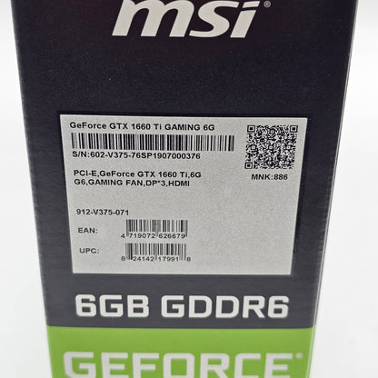 MSI GeForce GTX 1660 Ti 6GB GDDR6 Graphics Card 912-V375-071