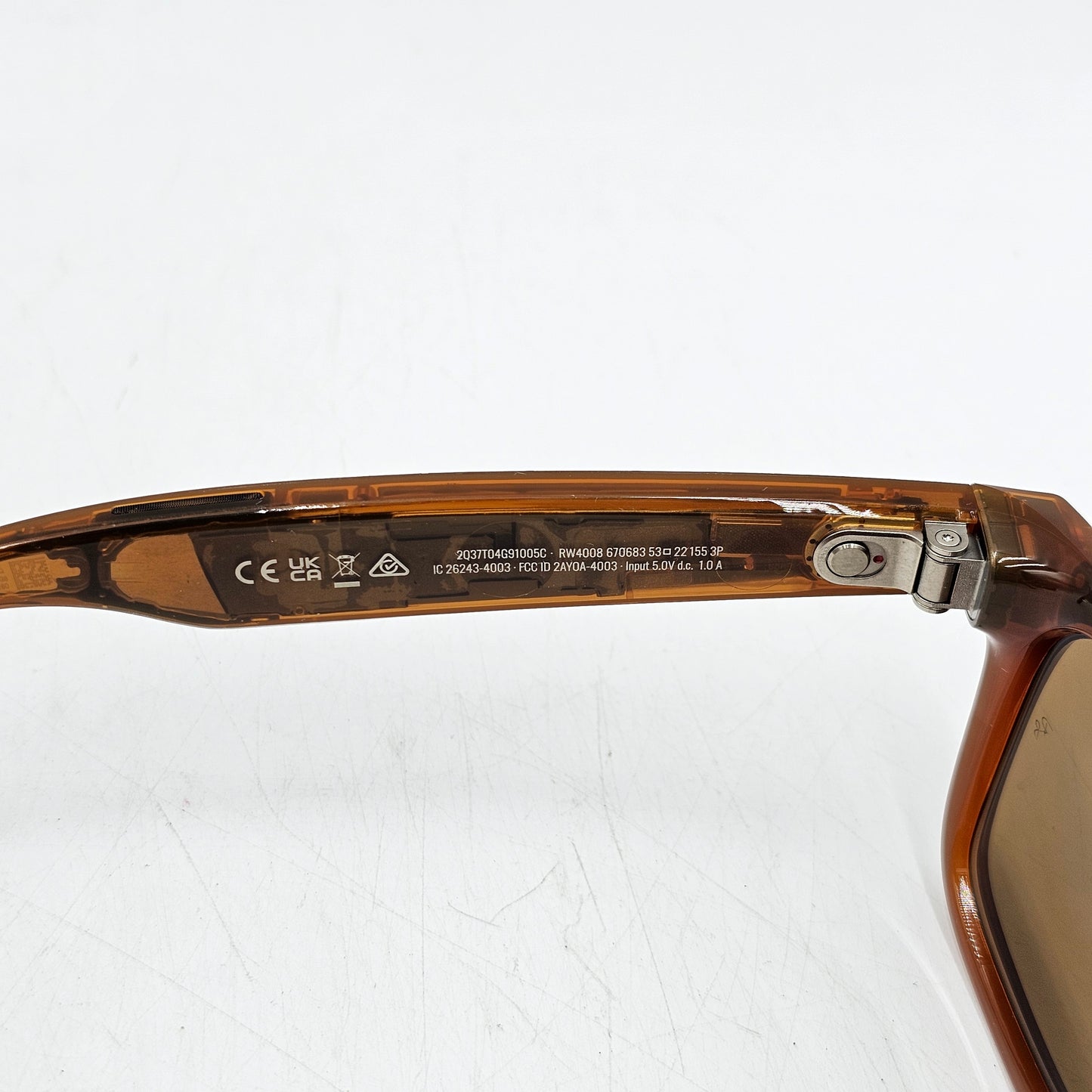 Ray-Ban Meta Wayfarer Gen 1 Shiny Caramel Standard RW4008 670683 Smart Glasses
