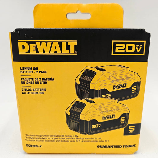 DeWalt DCB205-2 20V MAX Lithium-Ion Battery Pack 2 Pack
