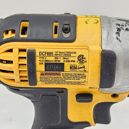 DeWalt DCF885 20V MAX 1/4" Cordless Impact Driver
