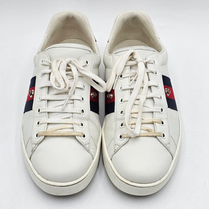 Gucci Ace Web UFO Dragon Sneaker Patch White Leather Python Sz 11