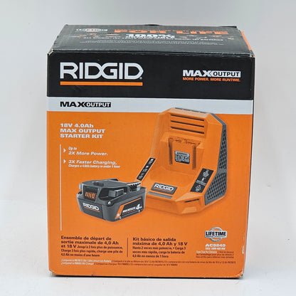 New Ridgid AC9840 18V Output Starter Kit with Rapid Charger