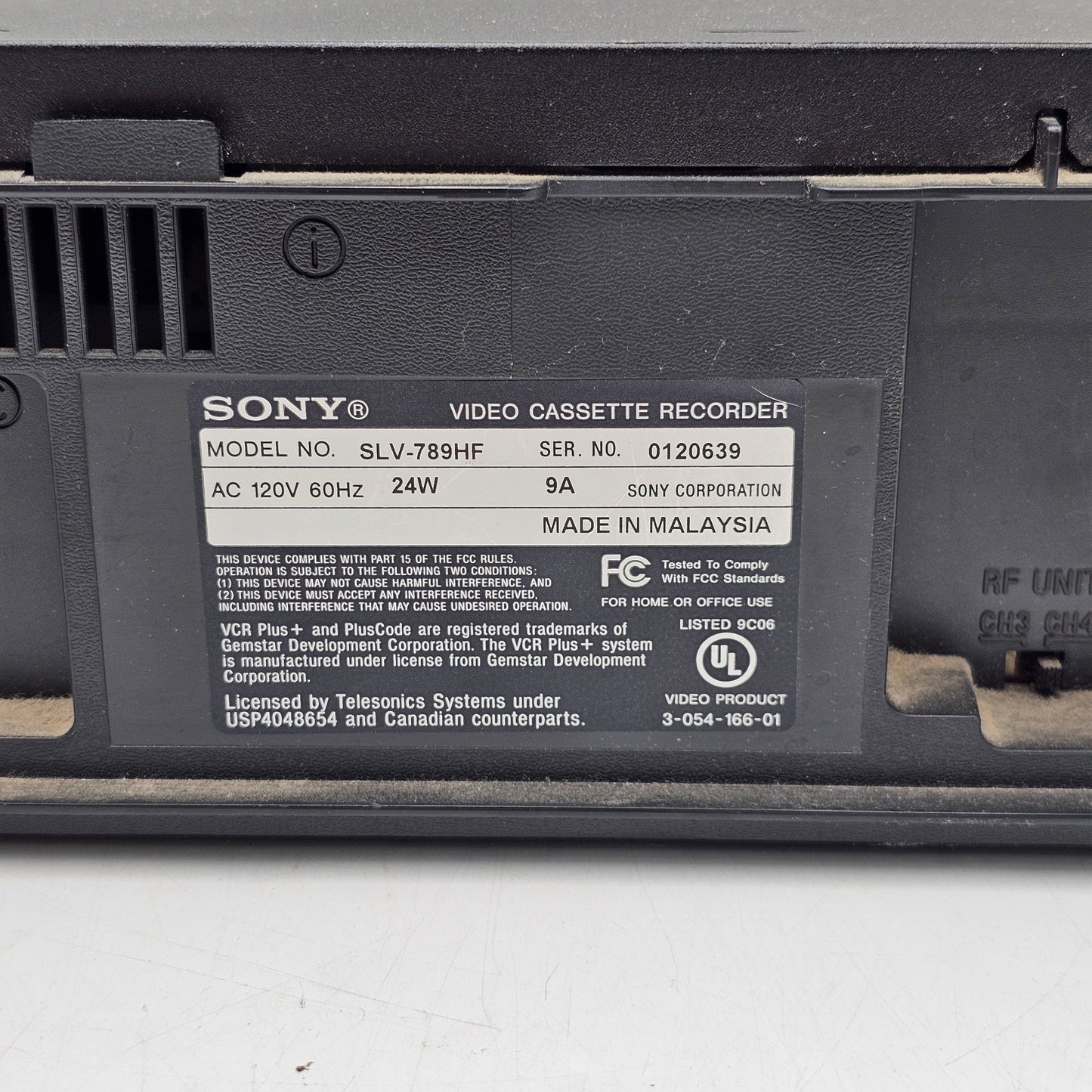 Sony SLV‑789HF Player Hi-Fi Stereo VHS VCR
