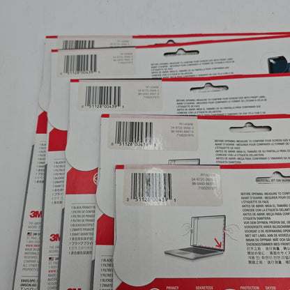 New Lot of 5 3M Black Privacy Filter 7.6 x 12.8 in 16:9 Screen PF140W9E