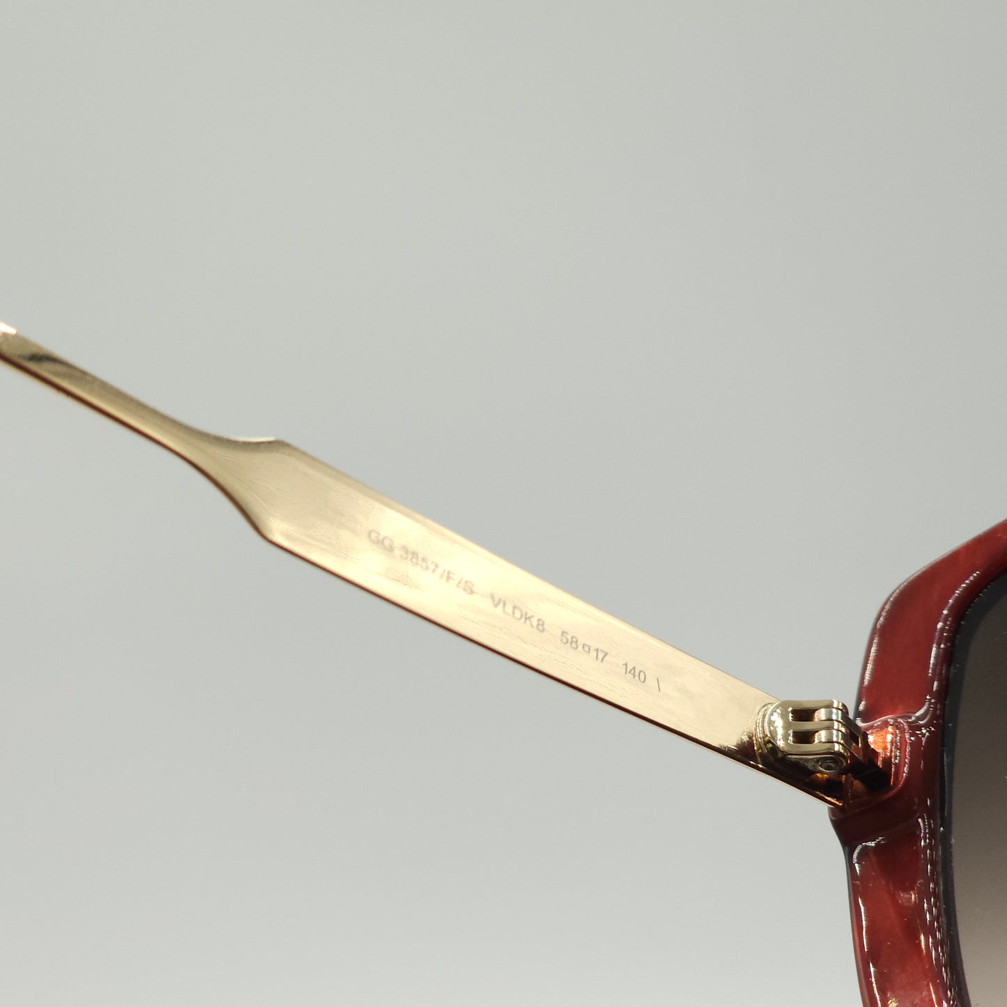 Gucci GG3857/F/S Oversized Sunglasses Red with Case