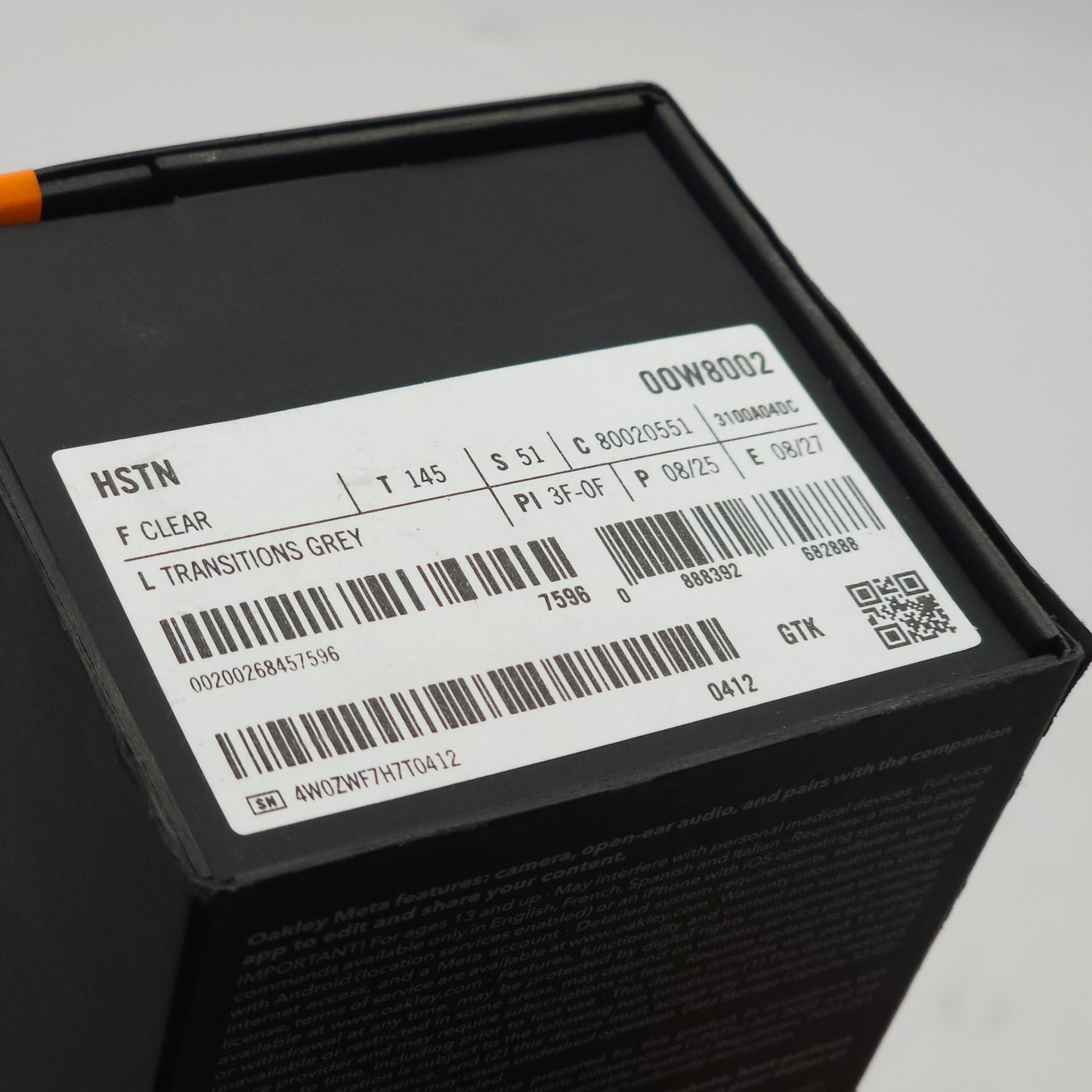 New META OAKLEY HSTN SMART GLASSES 00W8002