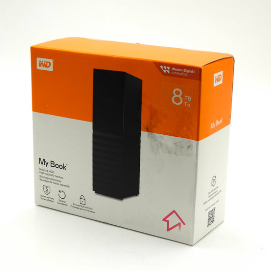 New Western Digital My Book Black 8TB External Drive, Desktop External HDD