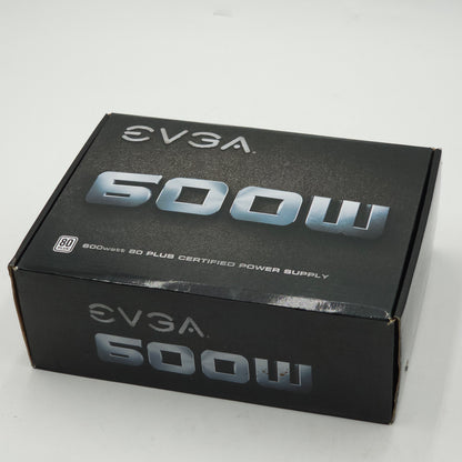 New EVGA  600W 80 Plus Certified Power Supply 100-W1-0600-K1