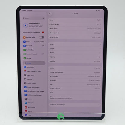 Unlocked Apple iPad Pro 13" M5 1TB Silver ME8F4LL/A