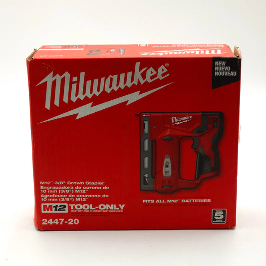 New Milwaukee 2447-20 M12 3/8 Crown Stapler