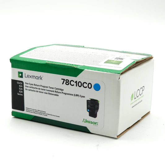 New Lexmark 78C10C0 Cyan Return Program Toner Cartridge