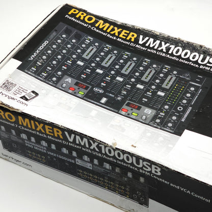 Behringer VMX1000USB Pro 7-Channel 19" Rack-Mount DJ Mixer VMX 1000 US